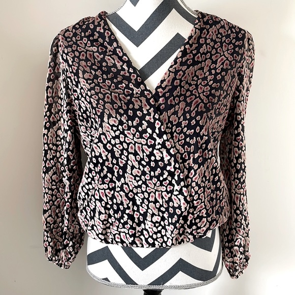 WHBM Velvet Leopard Blouse - Picture 1 of 5